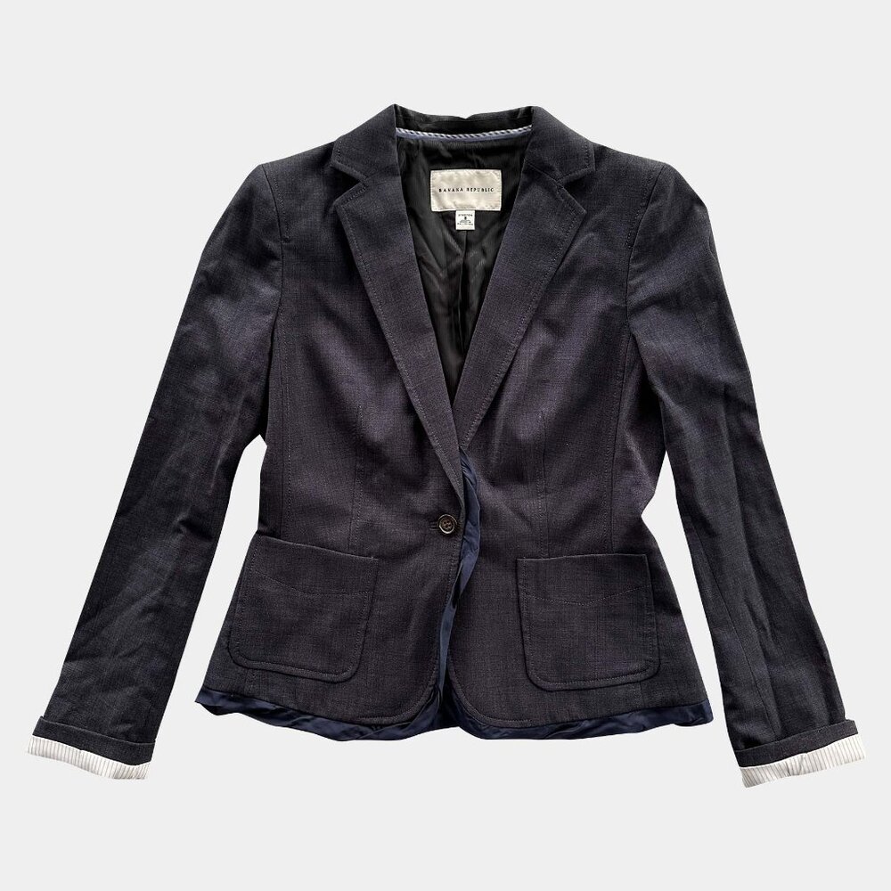 BANANA REPUBLIC Women's 8 Dark Navy Wool Blazer